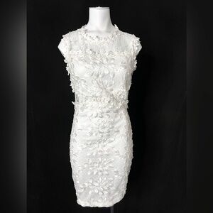 Elegant White Floral Lace Dress